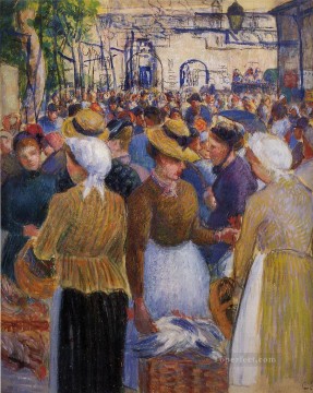  Market Art - poultry market at gisors 1889 Camille Pissarro